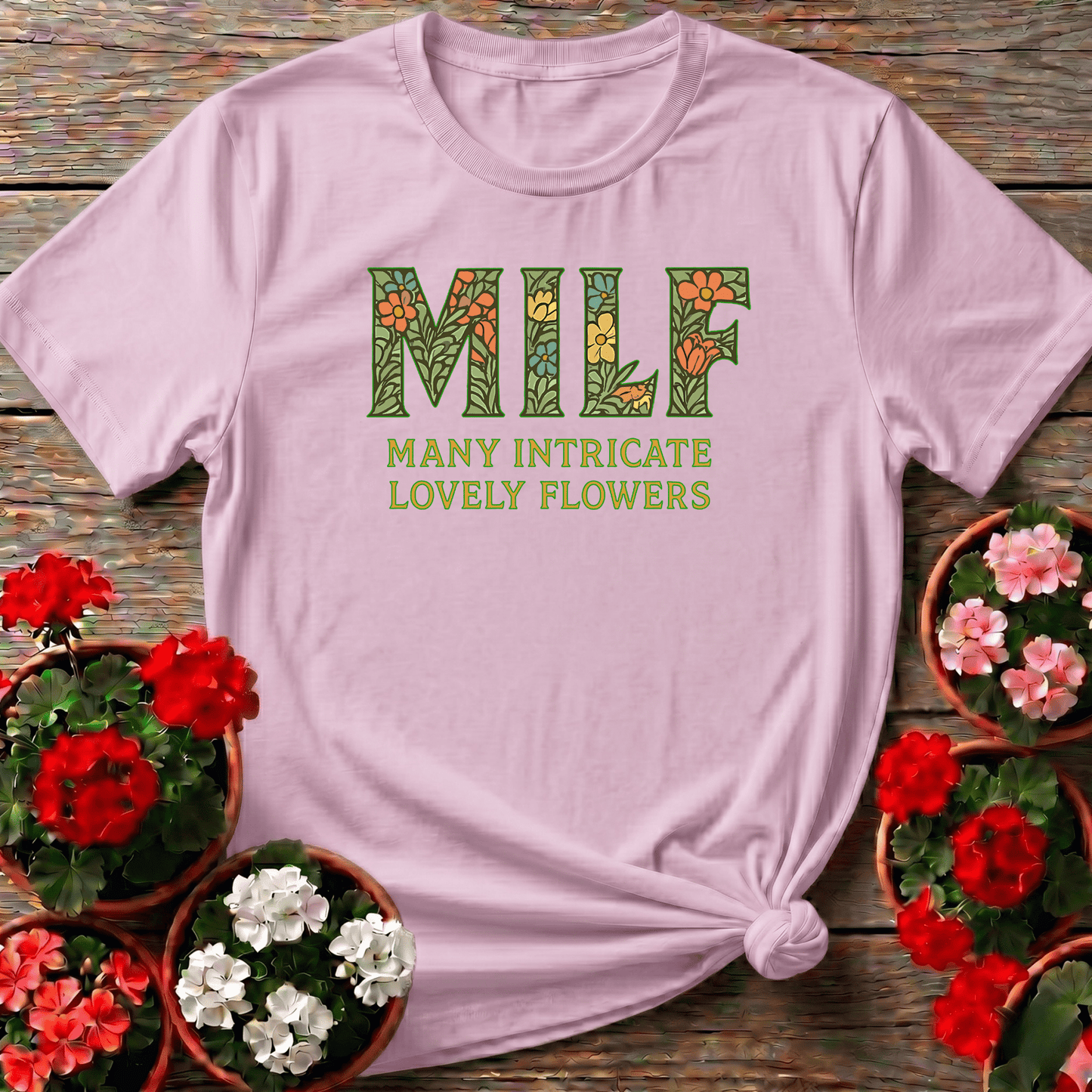 MILF Many Intricate Lovely Flowers Botanical Tee - GardeningTshirts