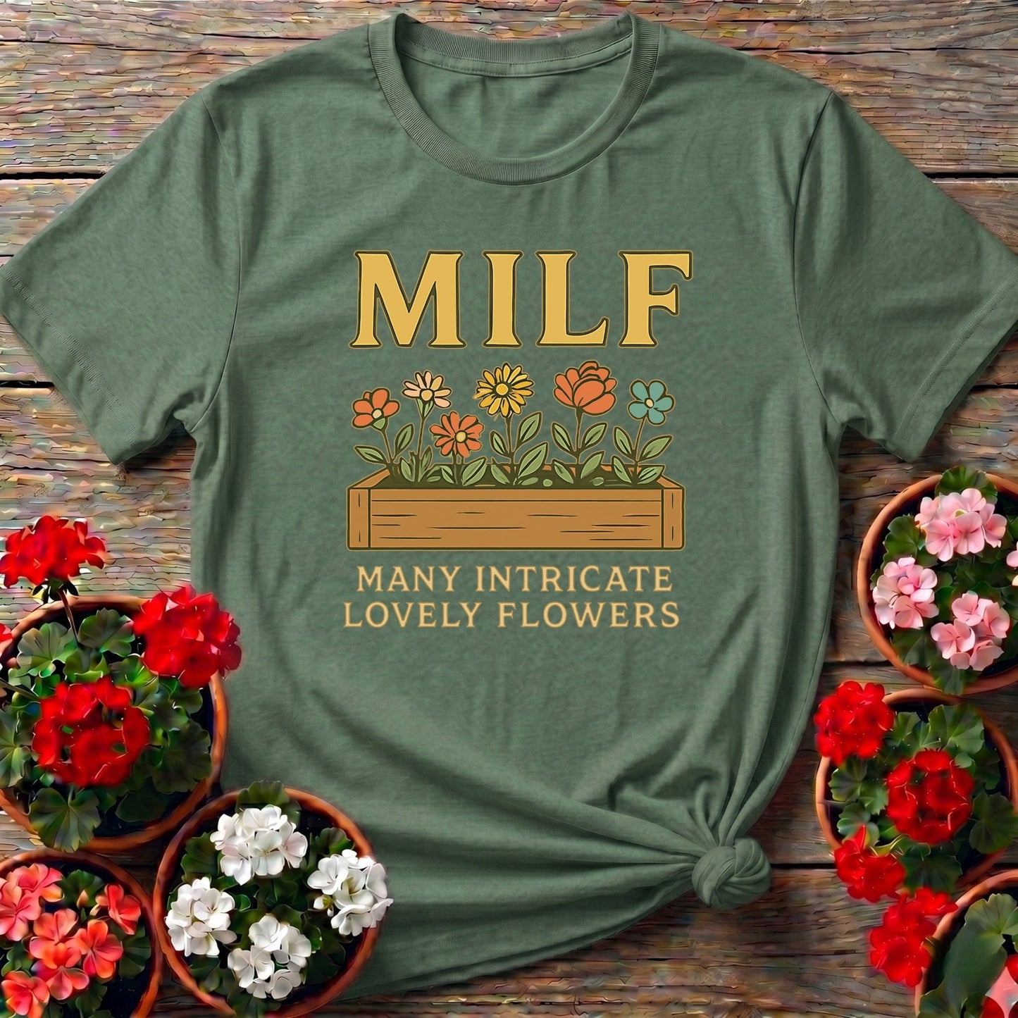 MILF Many Intricate Lovely Flowers Funny T-shirt - GardeningTshirts