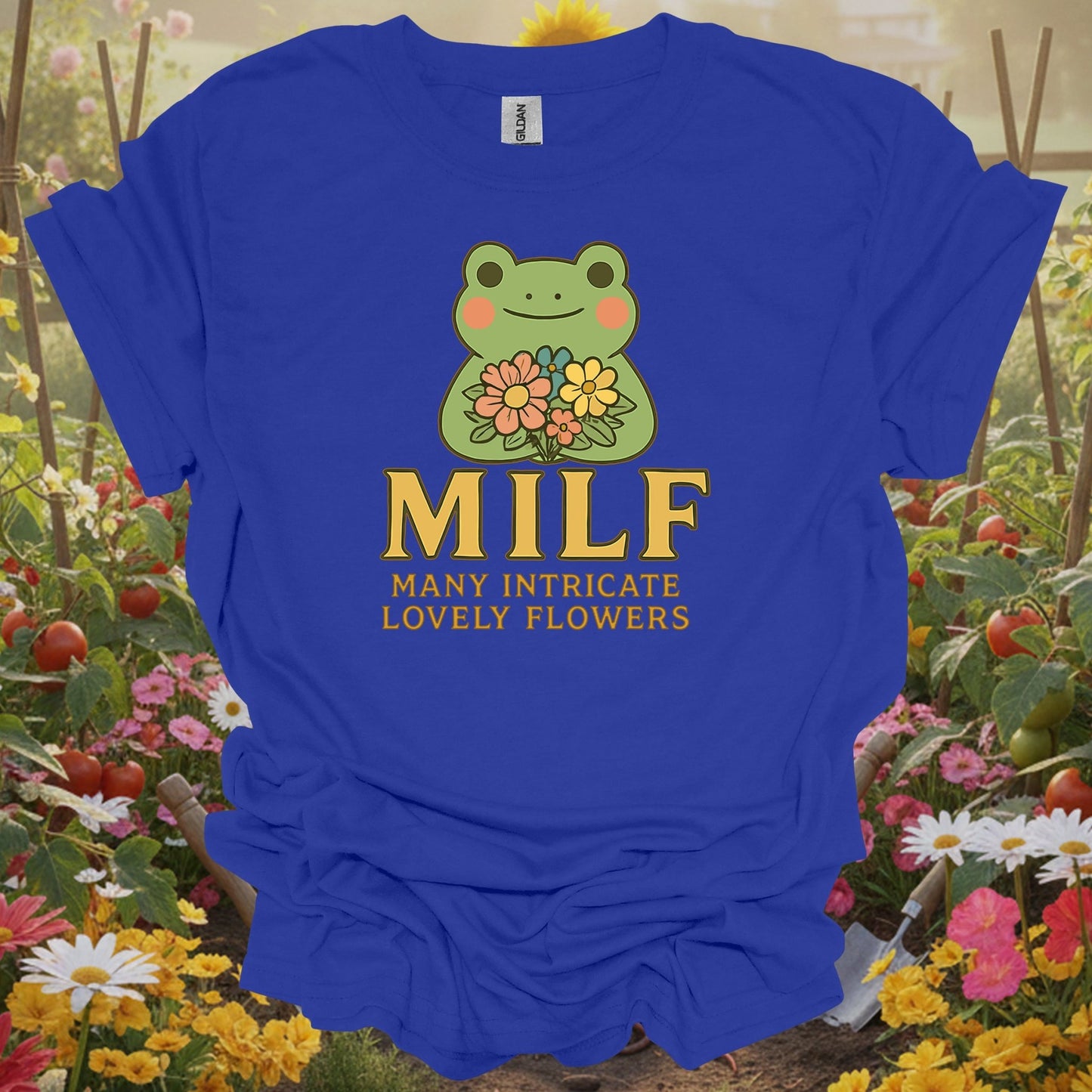 Royal top showing milf many intricate lovely flowers retro pun for green thumb folks