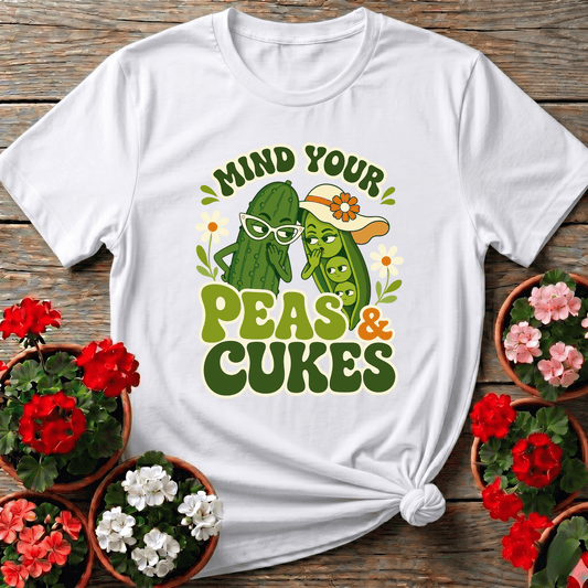 Mind Your Peas and Cukes Funny Vegetable Garden Shirt - GardeningTshirts