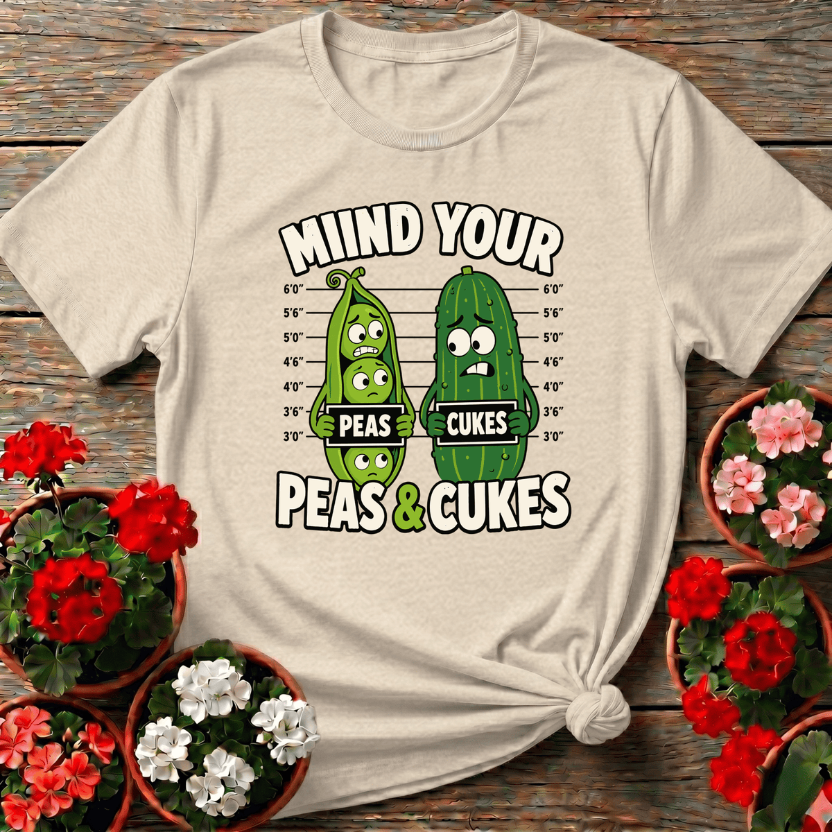 Mind Your Peas and Cukes Funny Vegetable Gardening Tee - GardeningTshirts