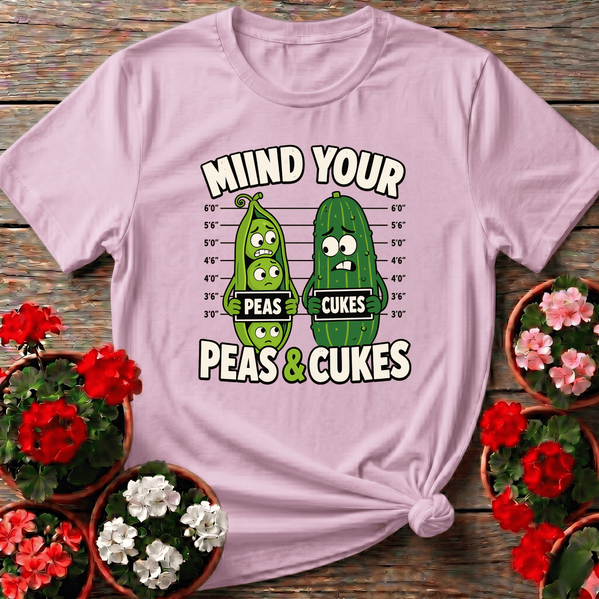 Mind Your Peas and Cukes Funny Vegetable Gardening Tee - GardeningTshirts