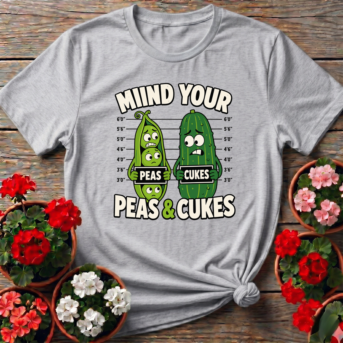 Mind Your Peas and Cukes Funny Vegetable Gardening Tee - GardeningTshirts