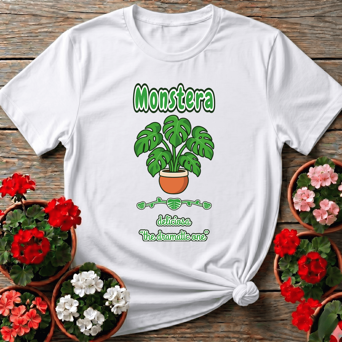 Monstera Deliciosa "The Dramatic One" Plant T-Shirt - GardeningTshirts