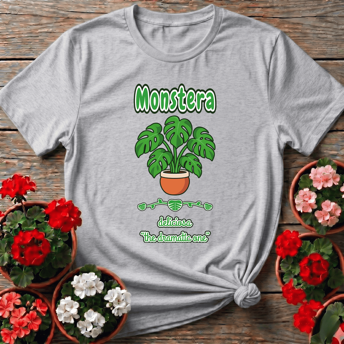 Monstera Deliciosa "The Dramatic One" Plant T-Shirt - GardeningTshirts