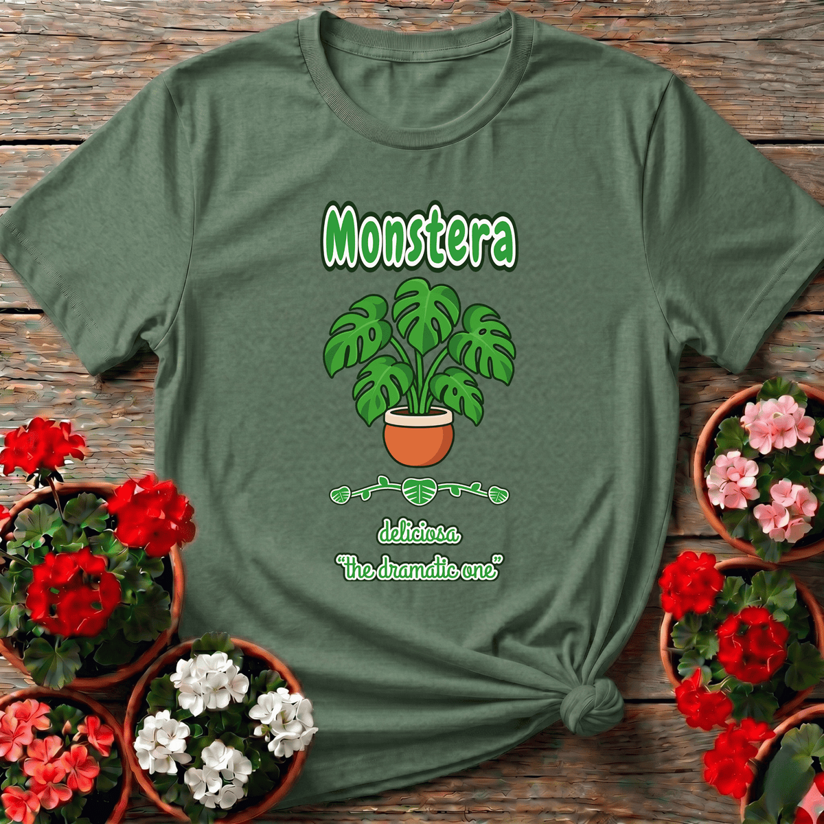 Monstera Deliciosa "The Dramatic One" Plant T-Shirt - GardeningTshirts
