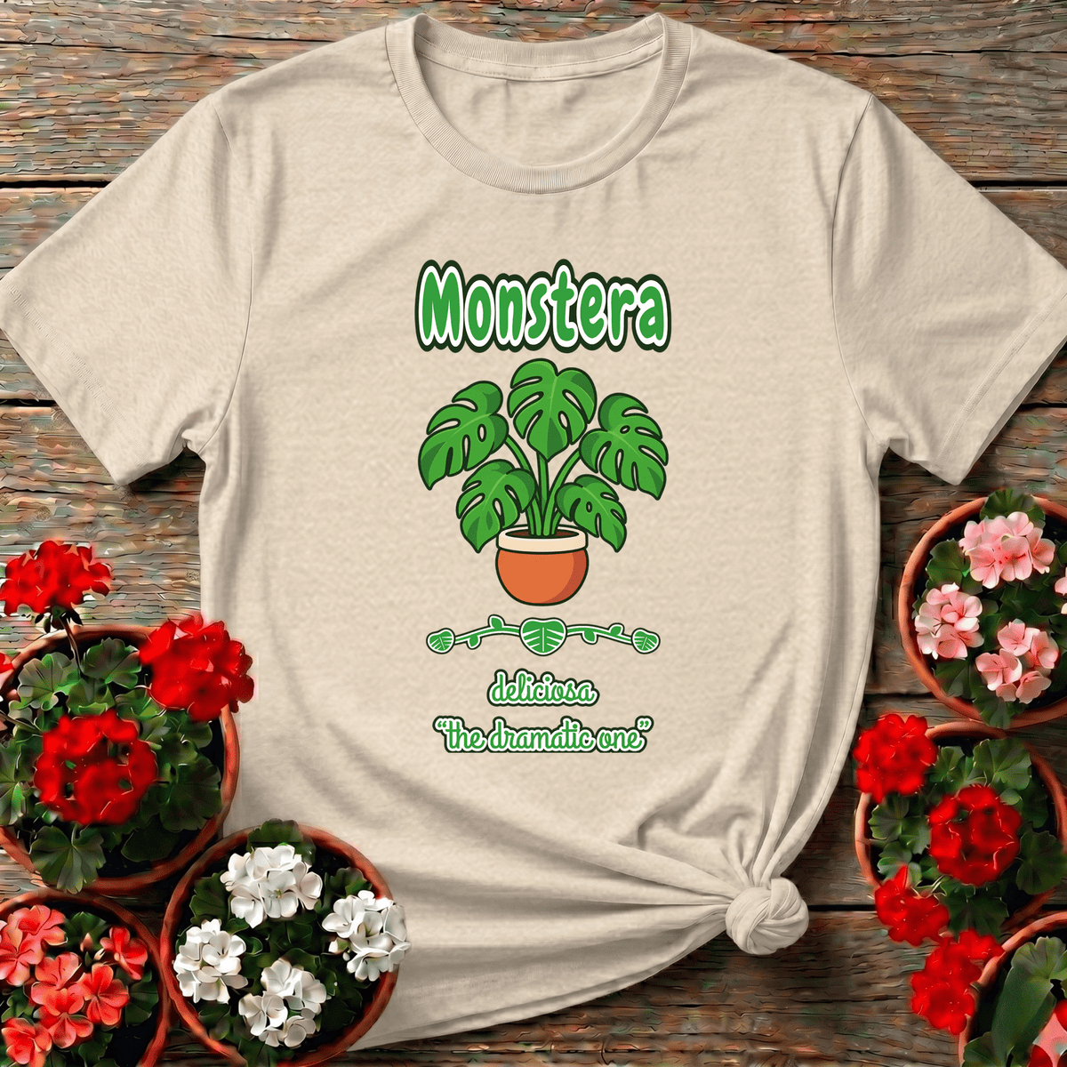 Monstera Deliciosa "The Dramatic One" Plant T-Shirt - GardeningTshirts