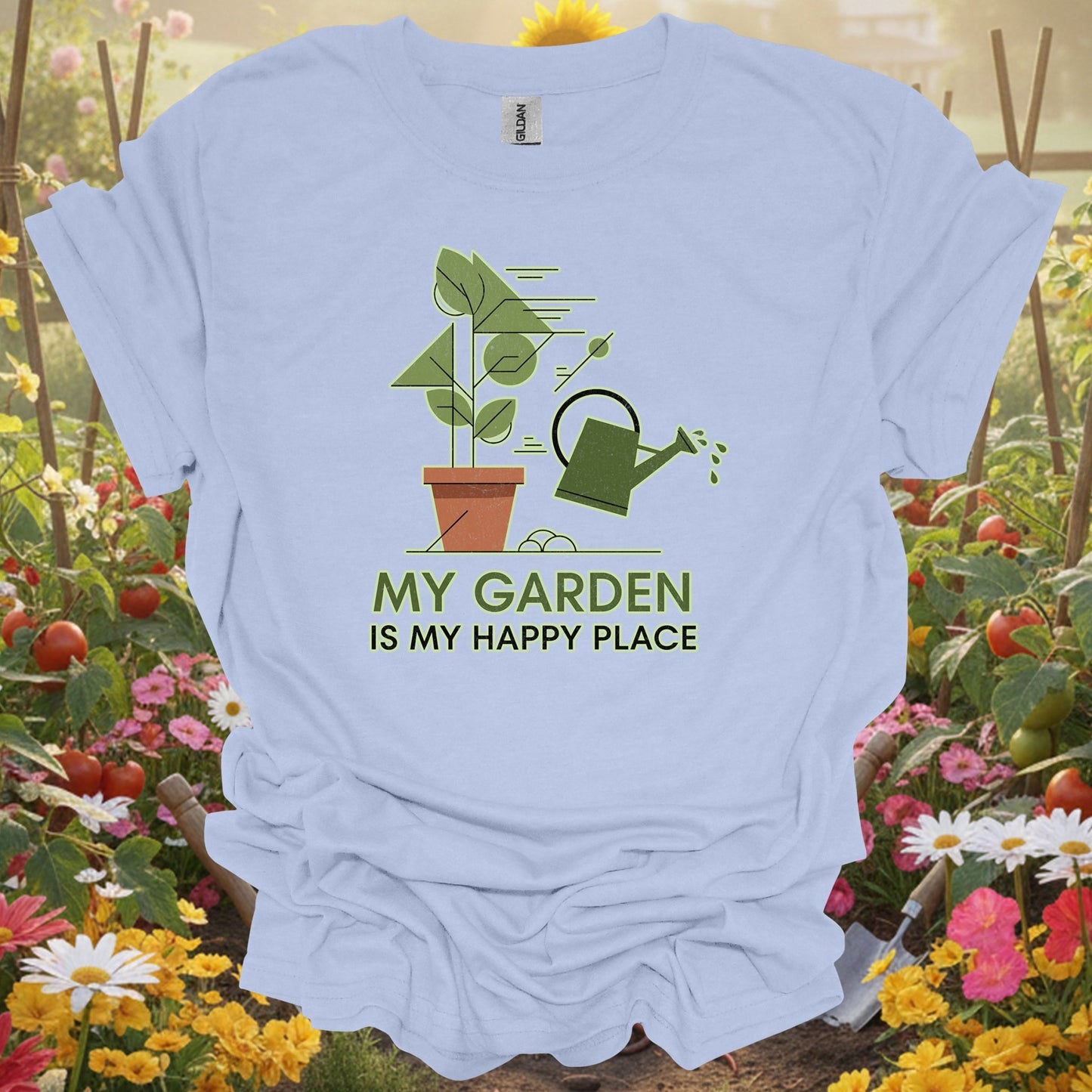 "My Garden Is My Happy Place" Minimalist T-Shirt - GardeningTshirts