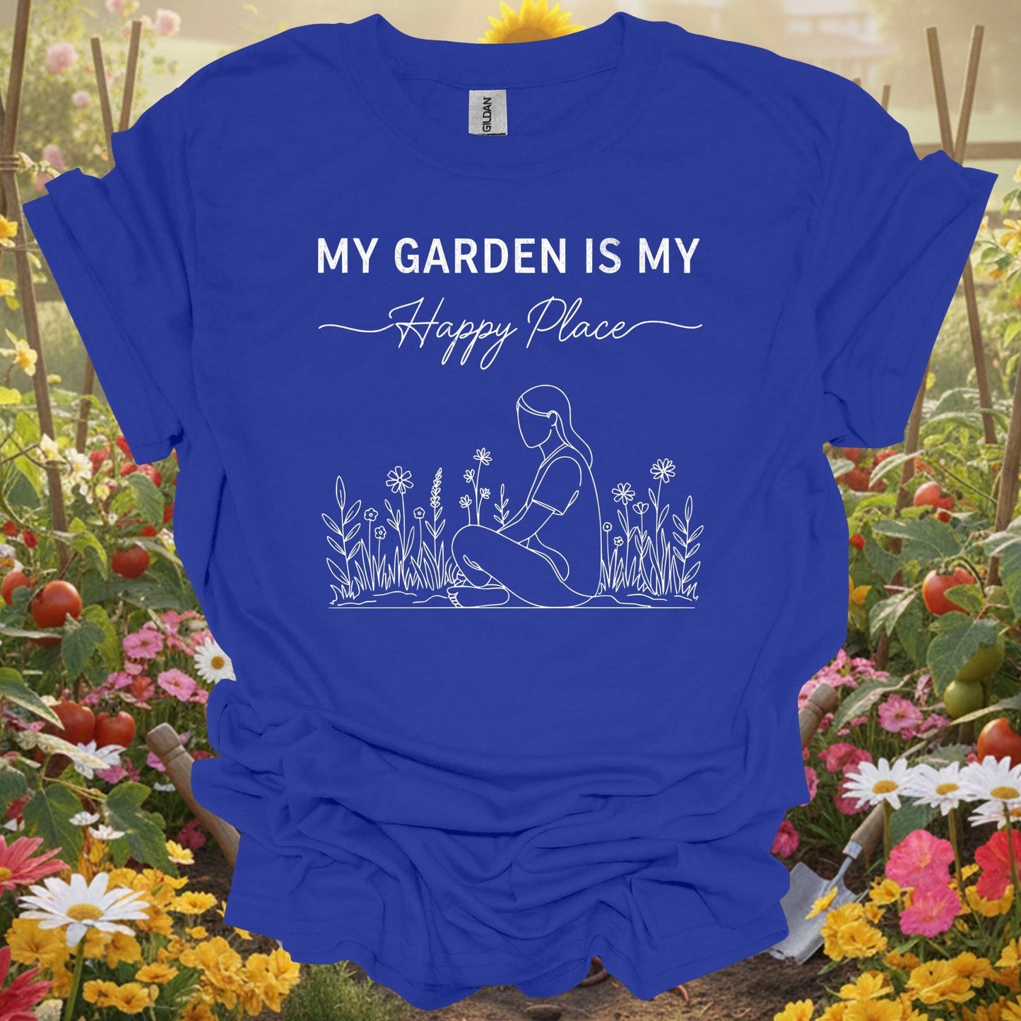 "My Garden Is My Happy Place" Minimalist T-Shirt - GardeningTshirts