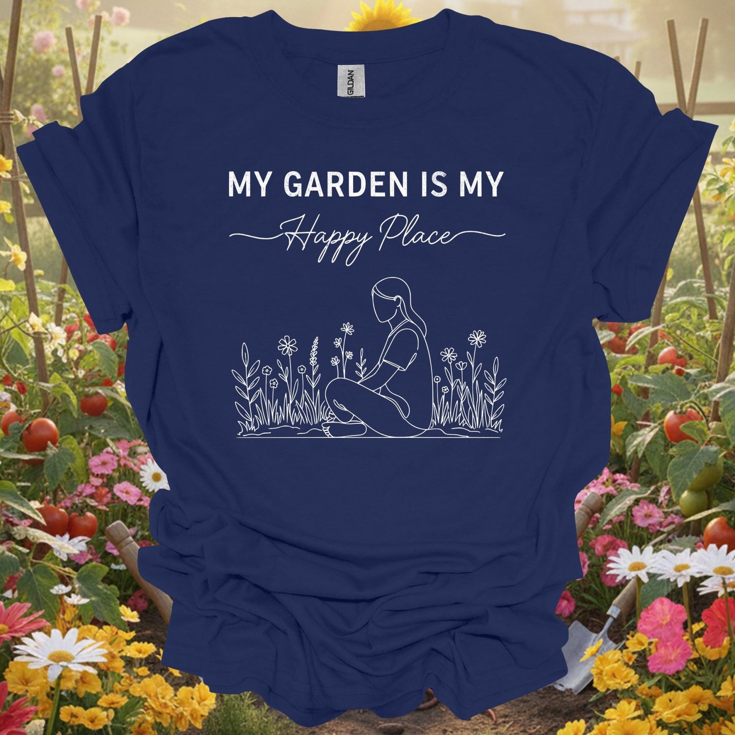 "My Garden Is My Happy Place" Minimalist T-Shirt - GardeningTshirts