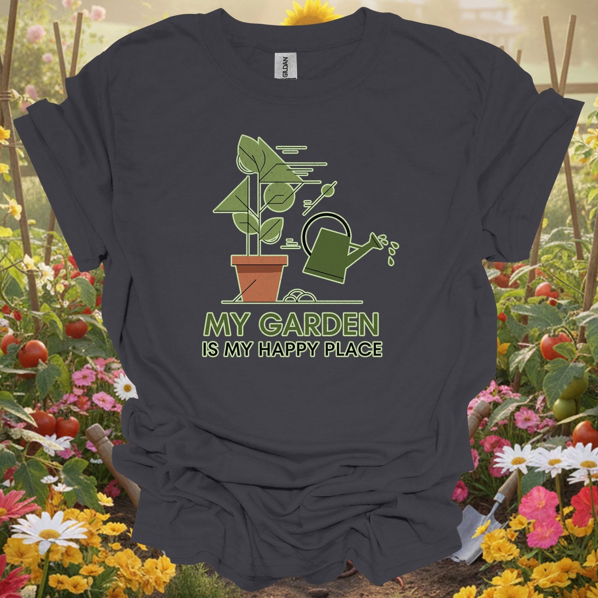 "My Garden Is My Happy Place" Minimalist T-Shirt - GardeningTshirts