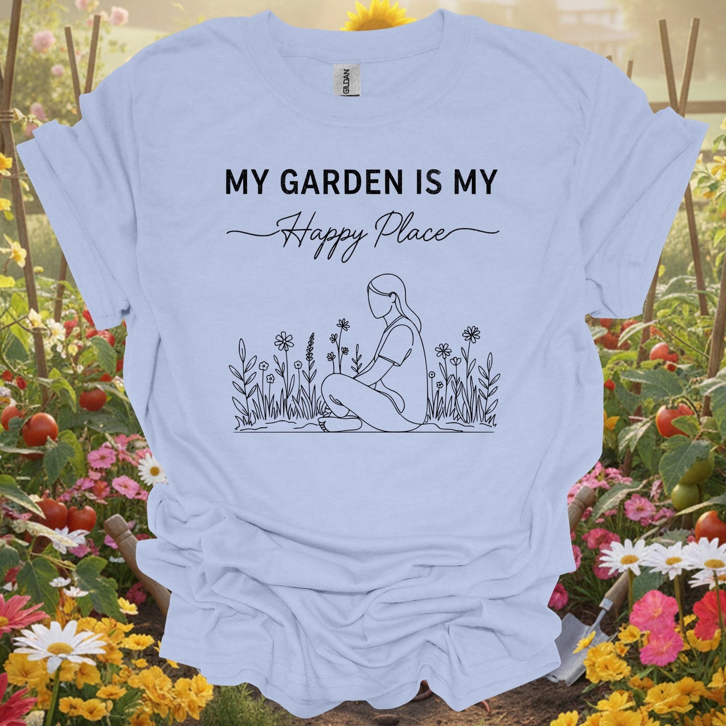 "My Garden Is My Happy Place" Minimalist T-Shirt - GardeningTshirts