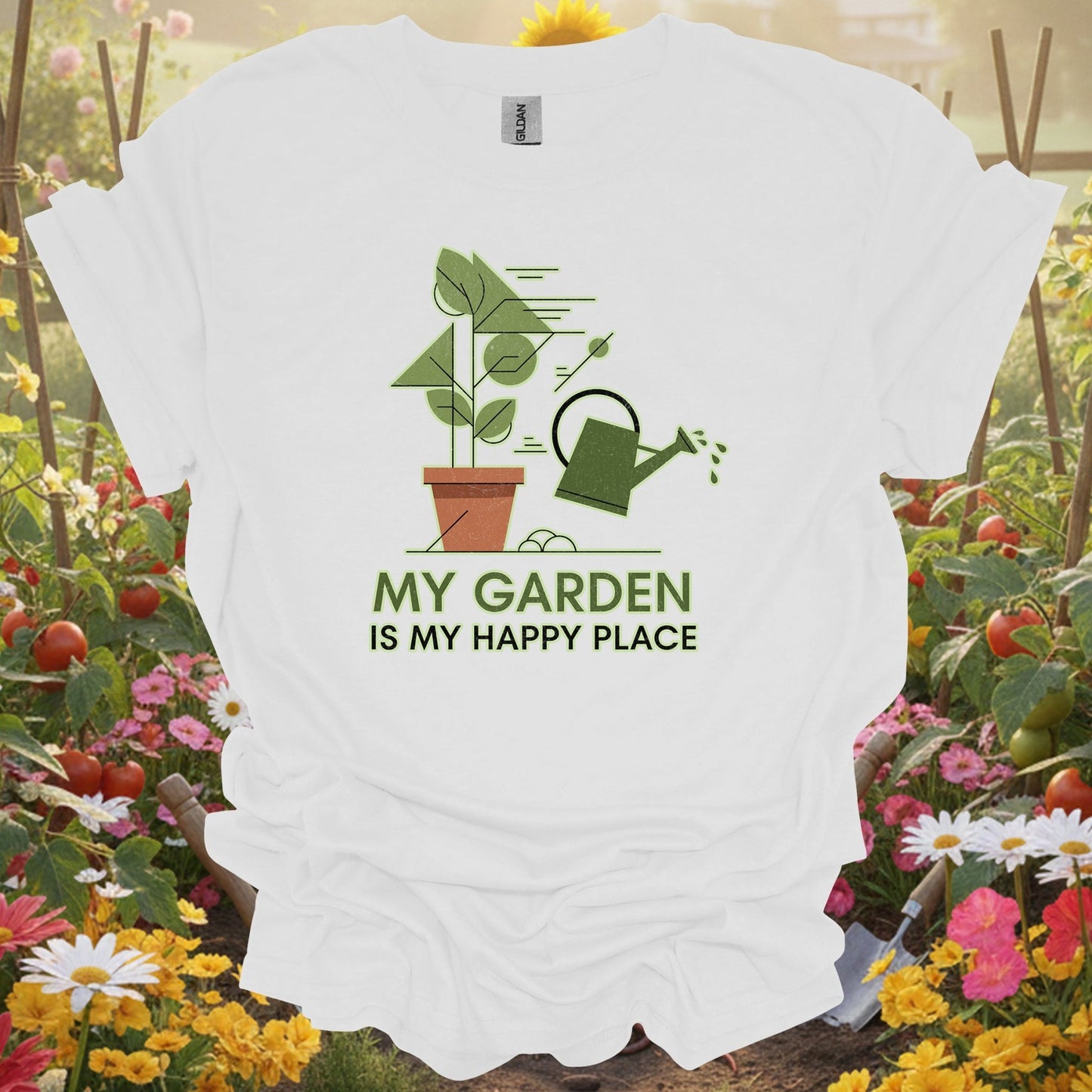 "My Garden Is My Happy Place" Minimalist T-Shirt - GardeningTshirts
