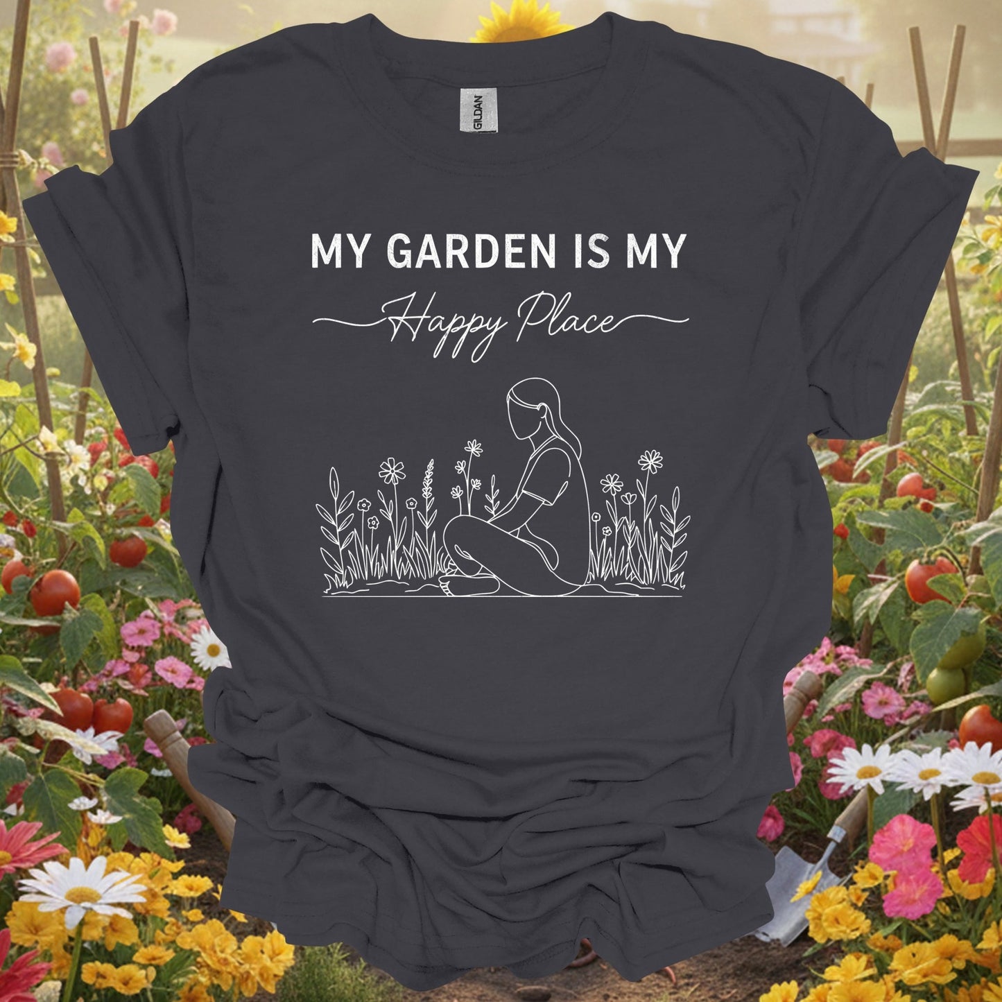 "My Garden Is My Happy Place" Minimalist T-Shirt - GardeningTshirts