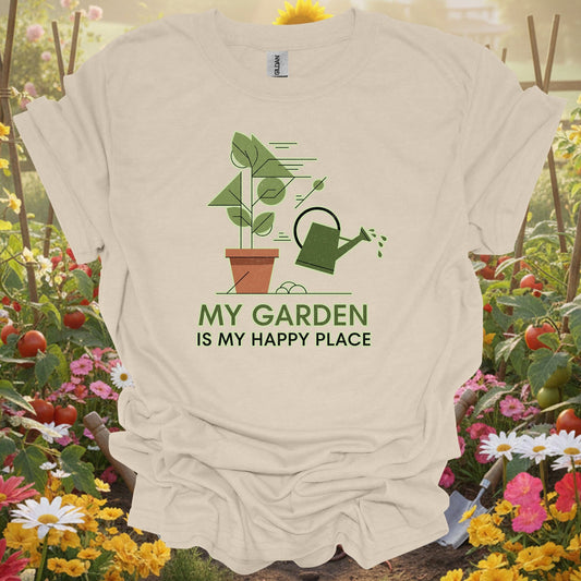 "My Garden Is My Happy Place" Minimalist T-Shirt - GardeningTshirts