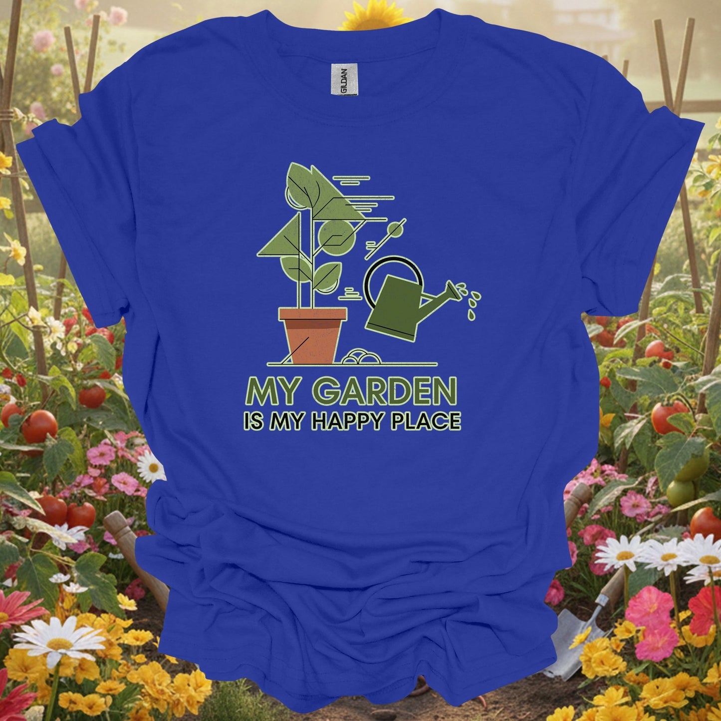 "My Garden Is My Happy Place" Minimalist T-Shirt - GardeningTshirts