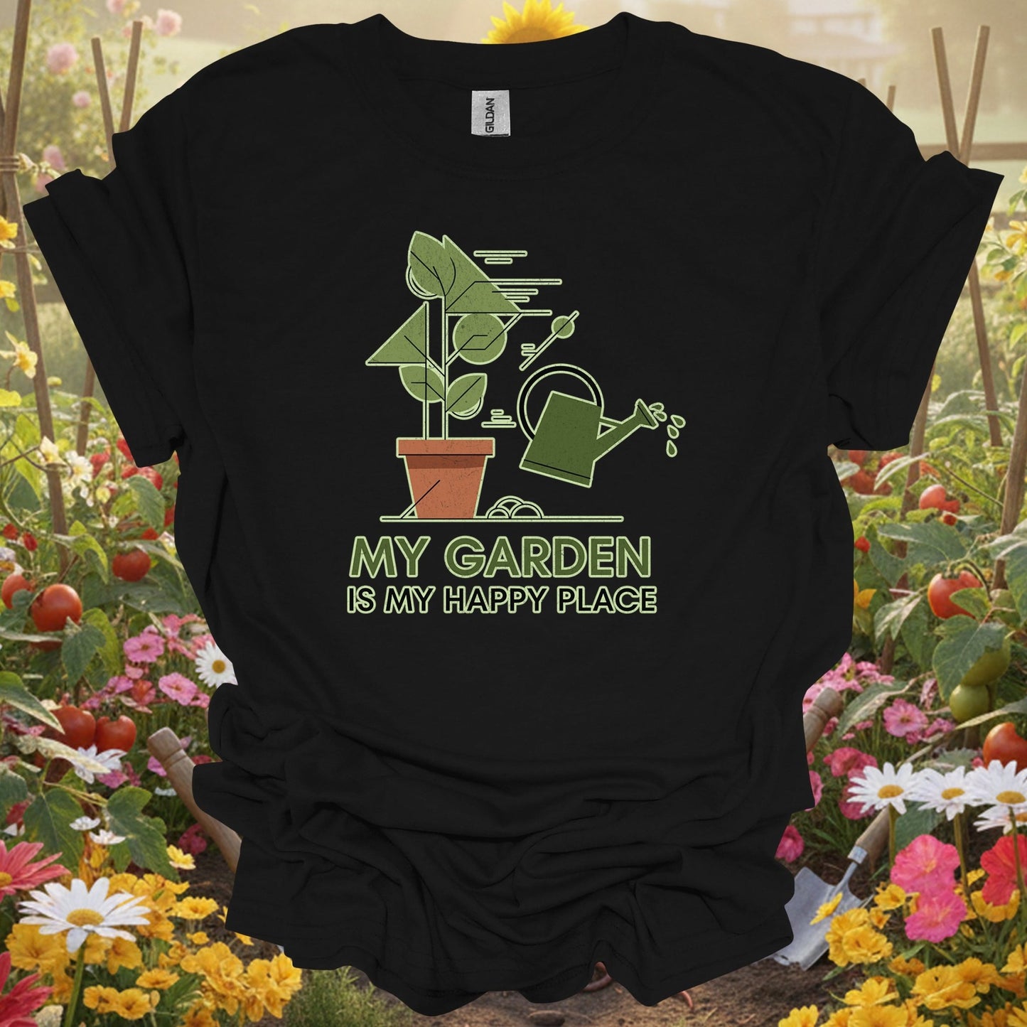 "My Garden Is My Happy Place" Minimalist T-Shirt - GardeningTshirts