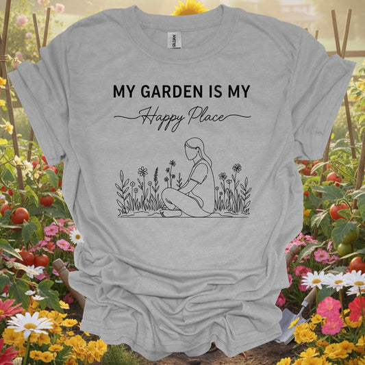 "My Garden Is My Happy Place" Minimalist T-Shirt - GardeningTshirts