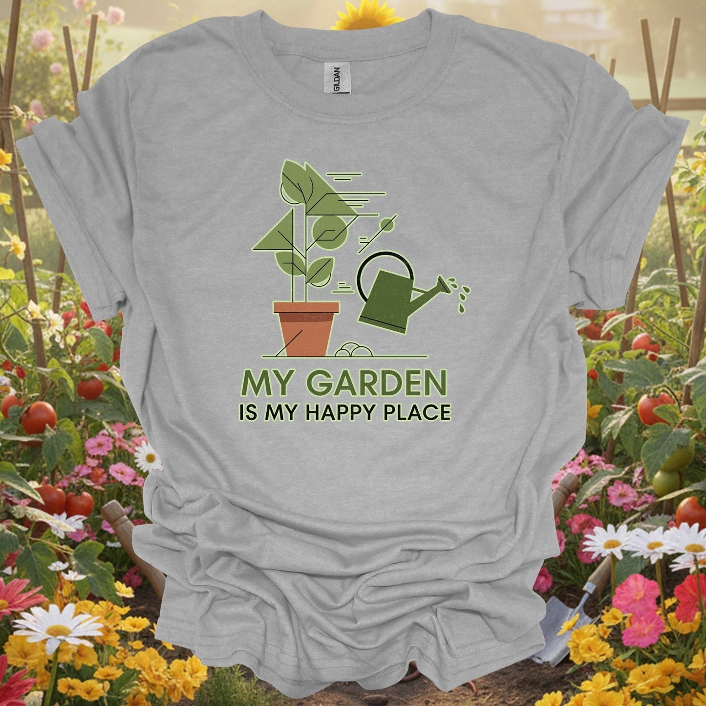 "My Garden Is My Happy Place" Minimalist T-Shirt - GardeningTshirts
