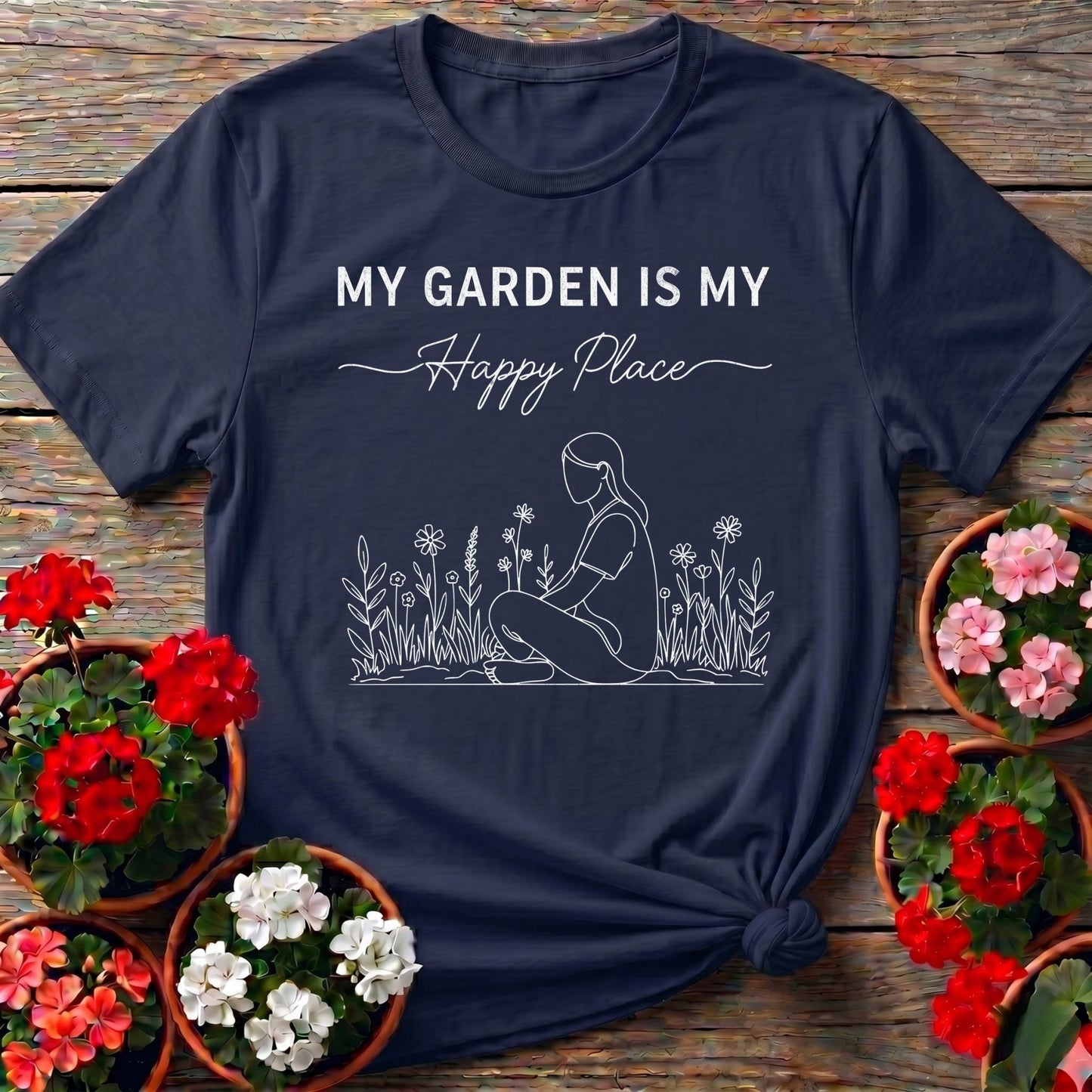 My Garden Is My Happy Place Minimalist Tee - GardeningTshirts