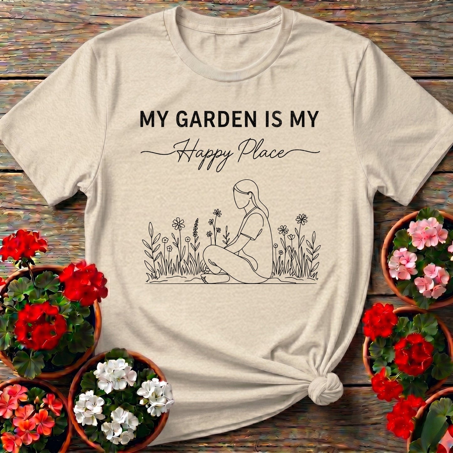 My Garden Is My Happy Place Minimalist Tee - GardeningTshirts