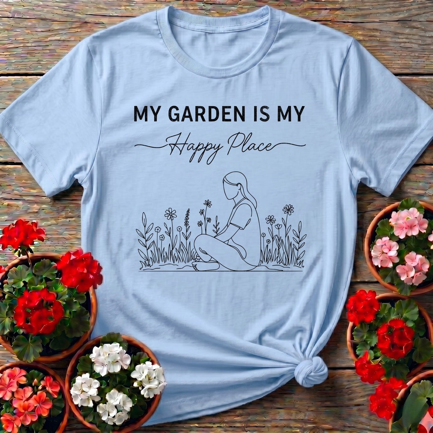 My Garden Is My Happy Place Minimalist Tee - GardeningTshirts
