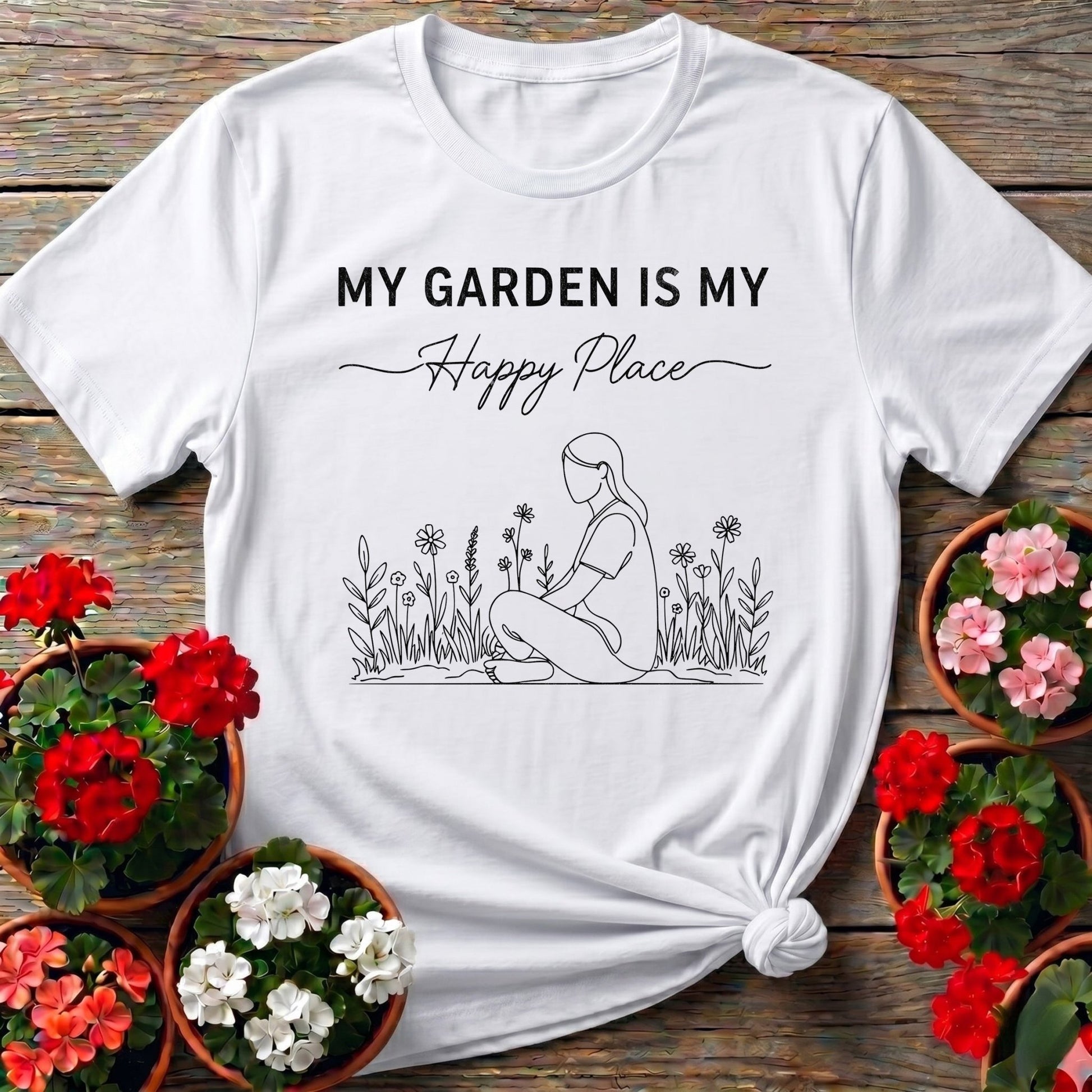 My Garden Is My Happy Place Minimalist Tee - GardeningTshirts
