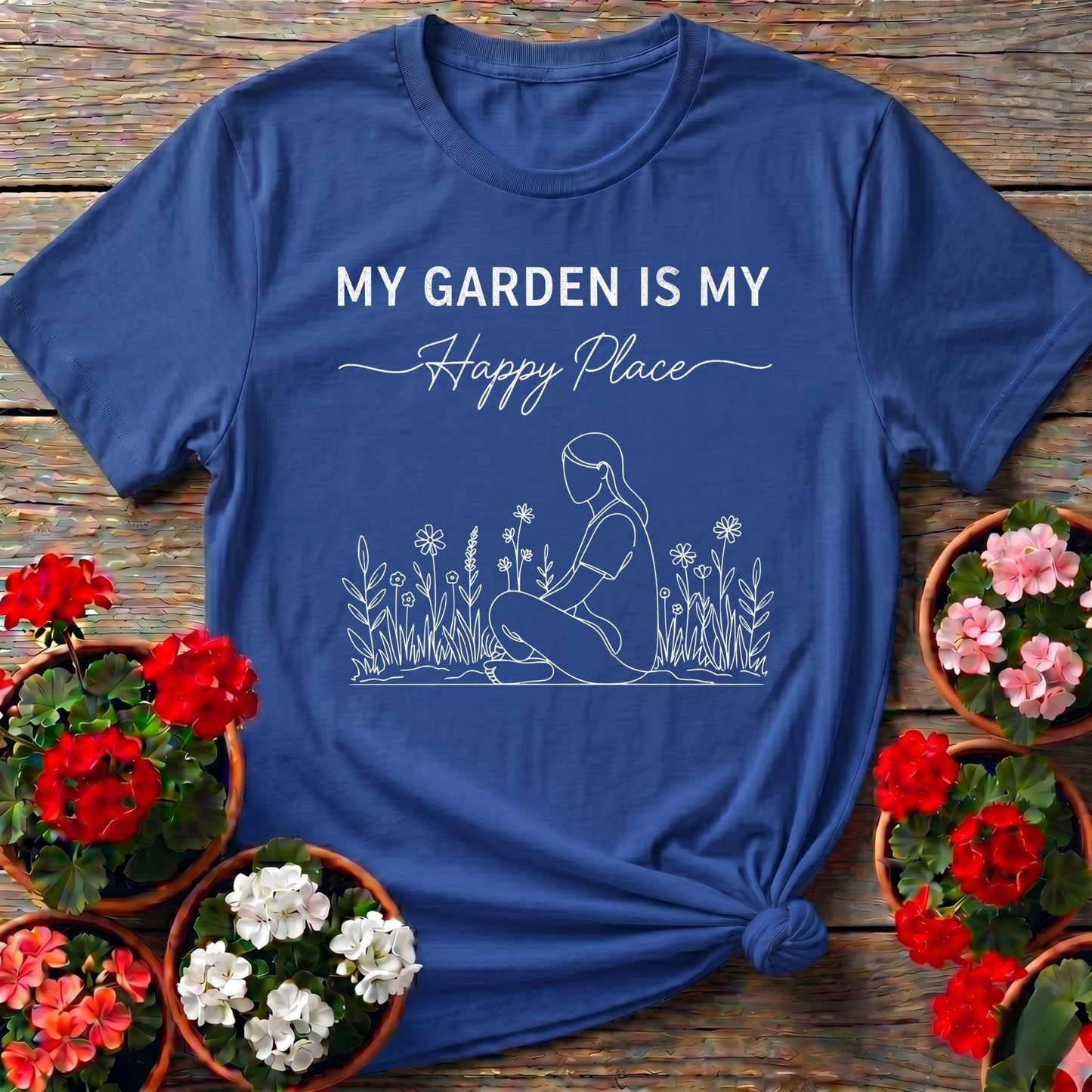 My Garden Is My Happy Place Minimalist Tee - GardeningTshirts