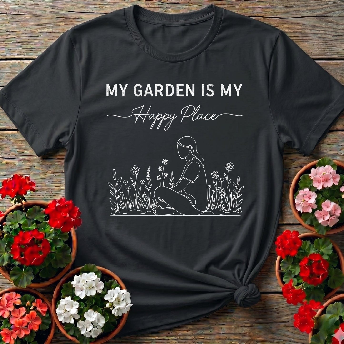 My Garden Is My Happy Place Minimalist Tee - GardeningTshirts