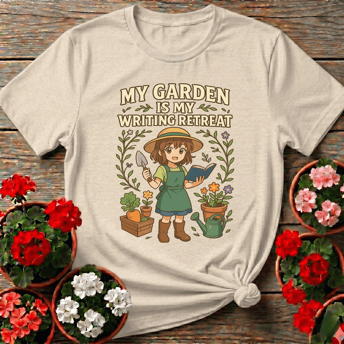 My Garden Is My Writing Retreat Gardening T-Shirt - GardeningTshirts