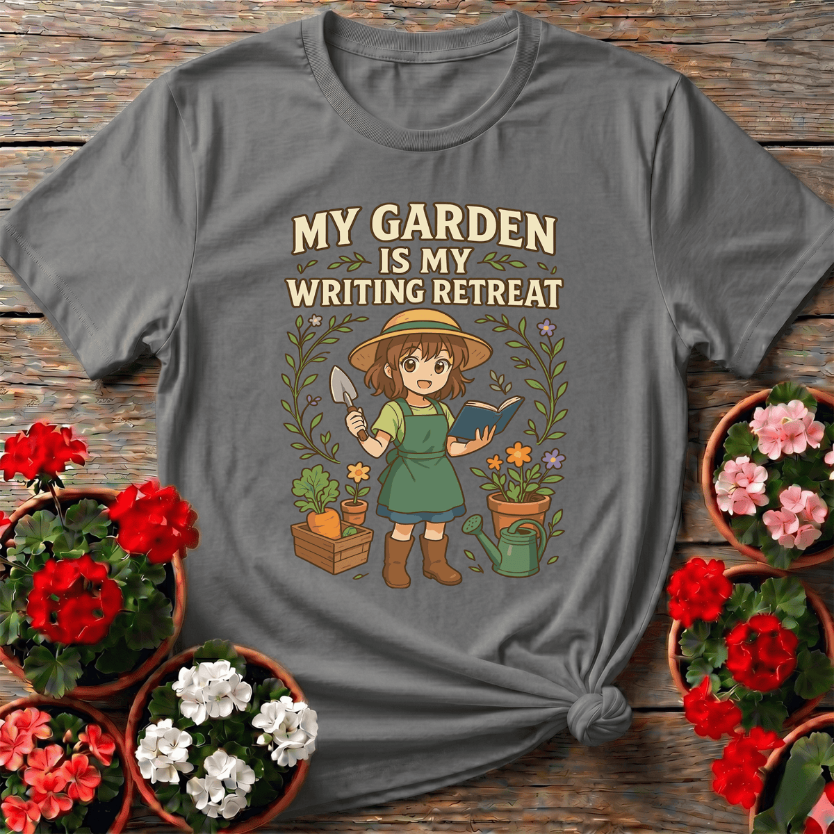 My Garden Is My Writing Retreat Gardening T-Shirt - GardeningTshirts