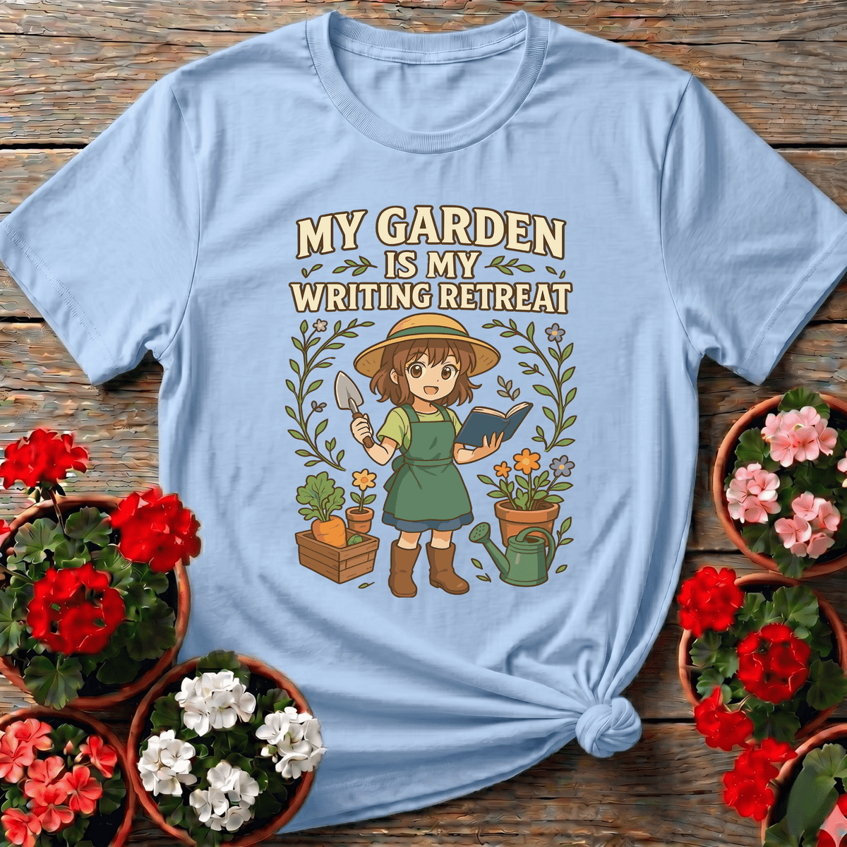 My Garden Is My Writing Retreat Gardening T-Shirt - GardeningTshirts