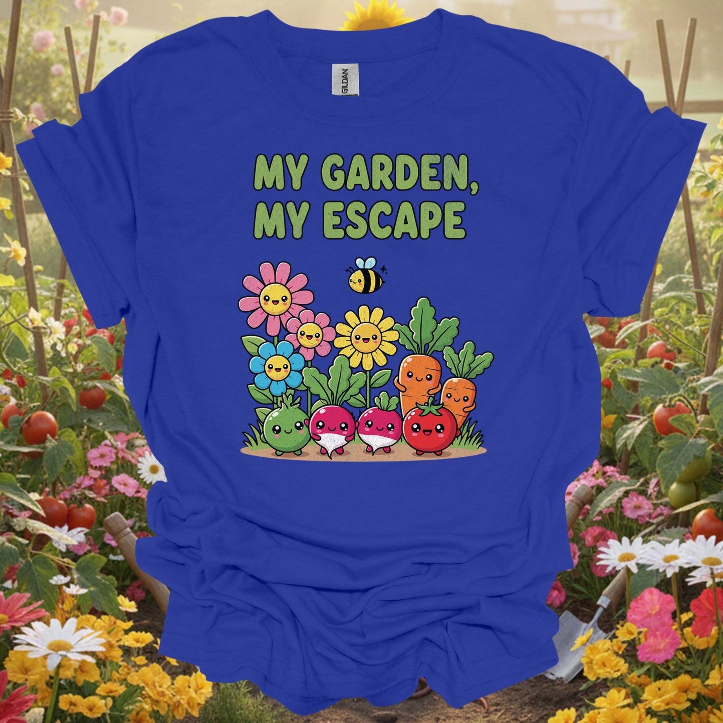 "My Garden My Escape" Cute Kawaii Vegetable T-Shirt - GardeningTshirts