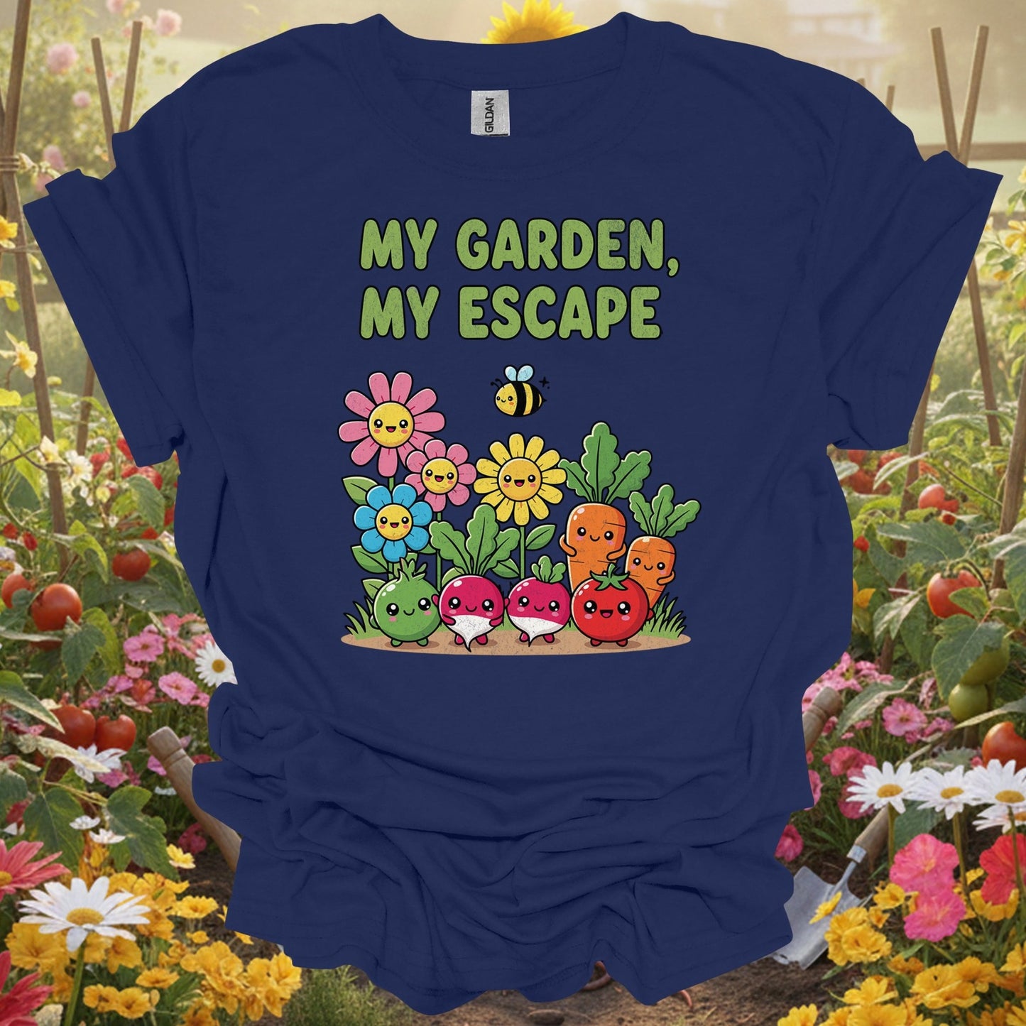 "My Garden My Escape" Cute Kawaii Vegetable T-Shirt - GardeningTshirts