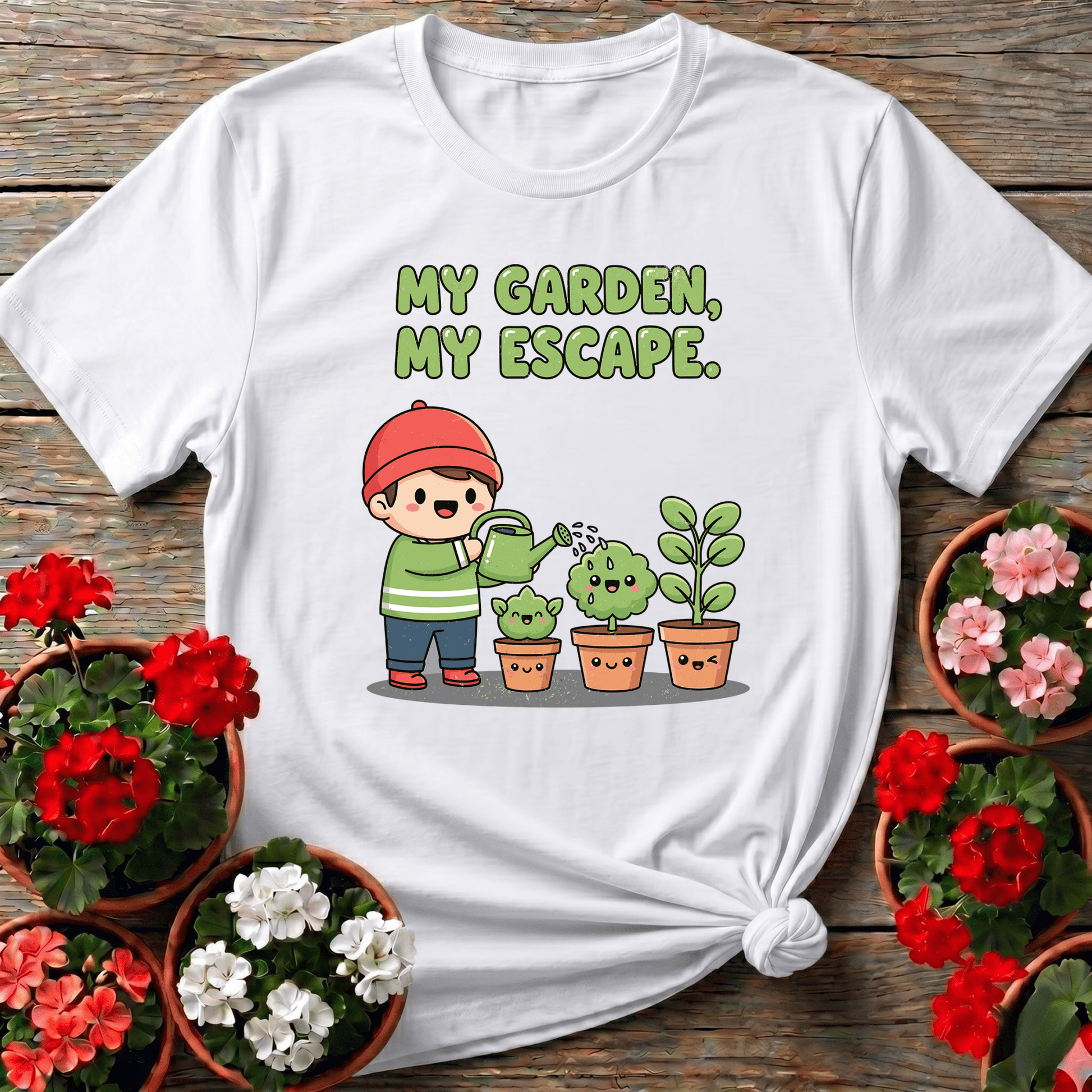 My Garden My Escape Kawaii Gardening Tee for Plant Lovers - GardeningTshirts