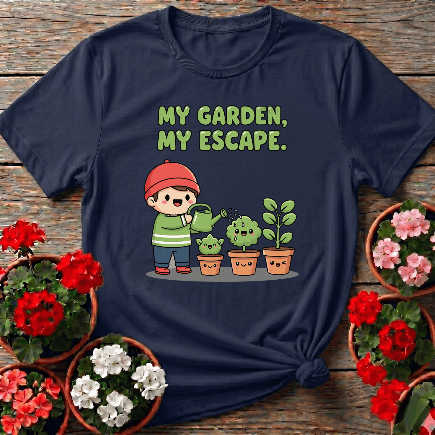 My Garden My Escape Kawaii Gardening Tee for Plant Lovers - GardeningTshirts