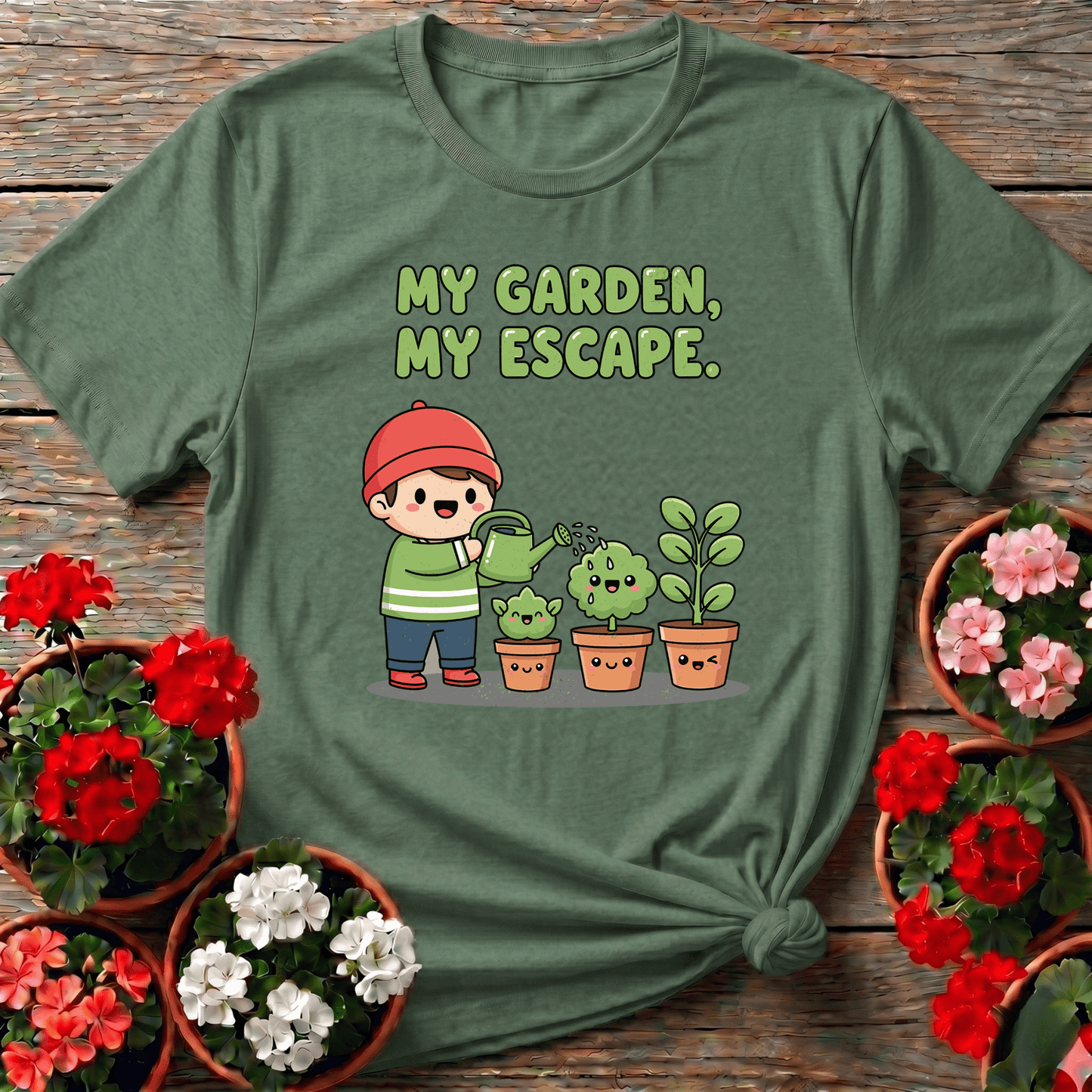 My Garden My Escape Kawaii Gardening Tee for Plant Lovers - GardeningTshirts