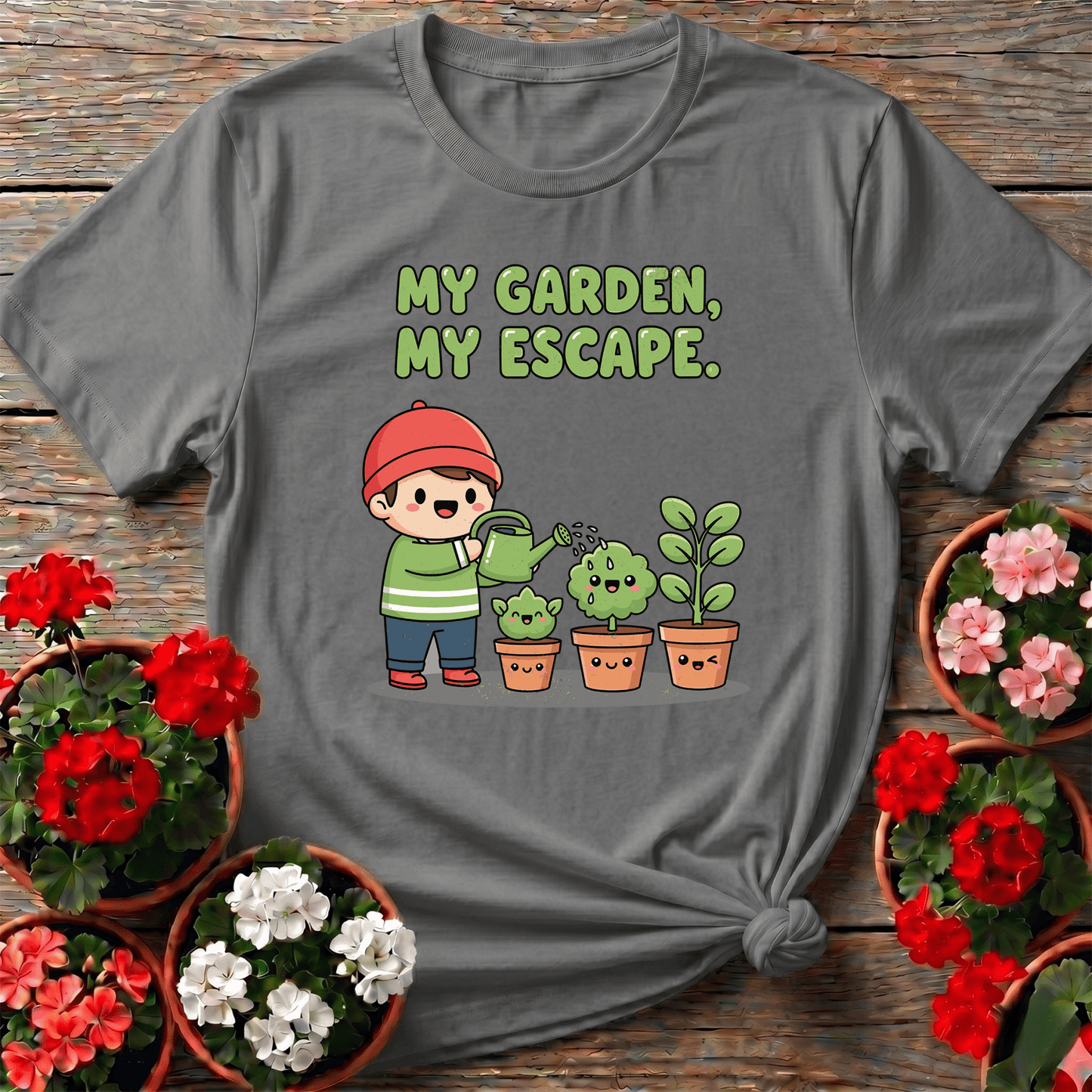 My Garden My Escape Kawaii Gardening Tee for Plant Lovers - GardeningTshirts