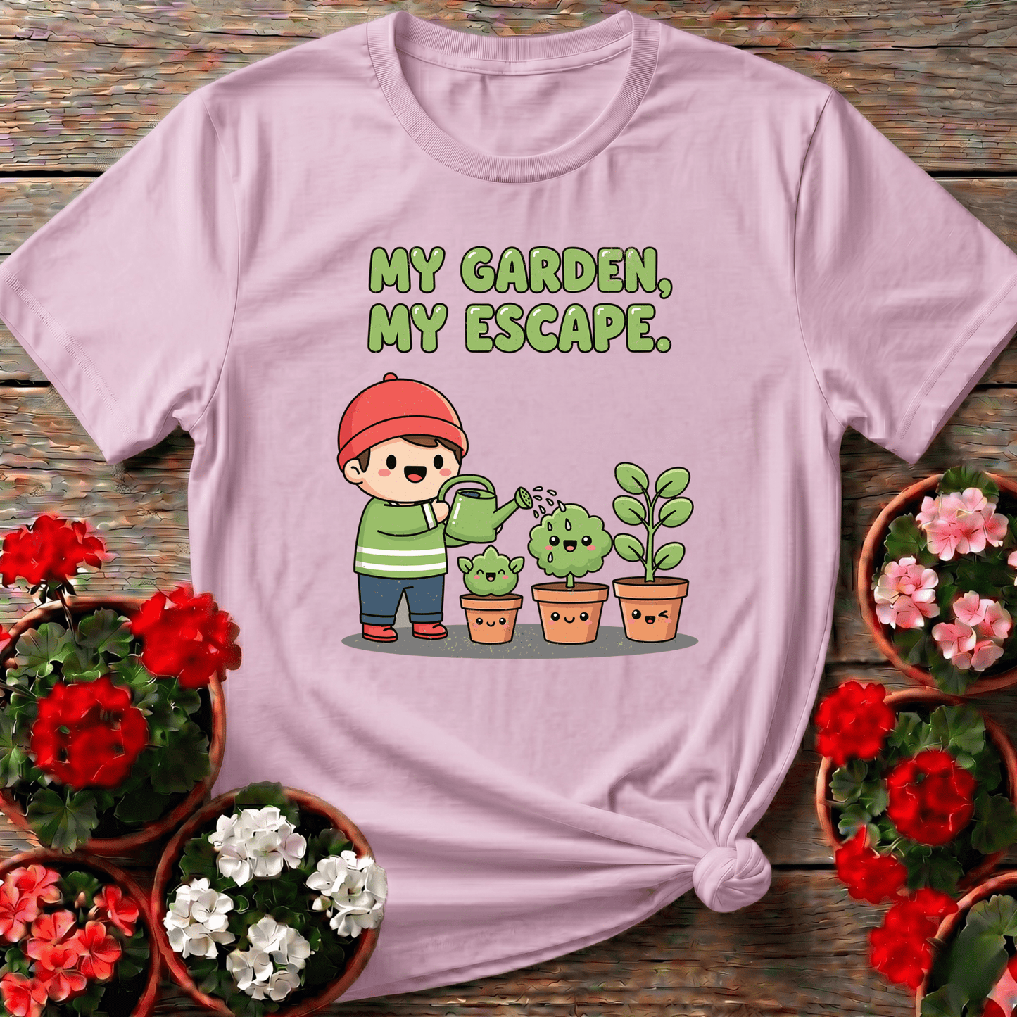 My Garden My Escape Kawaii Gardening Tee for Plant Lovers - GardeningTshirts