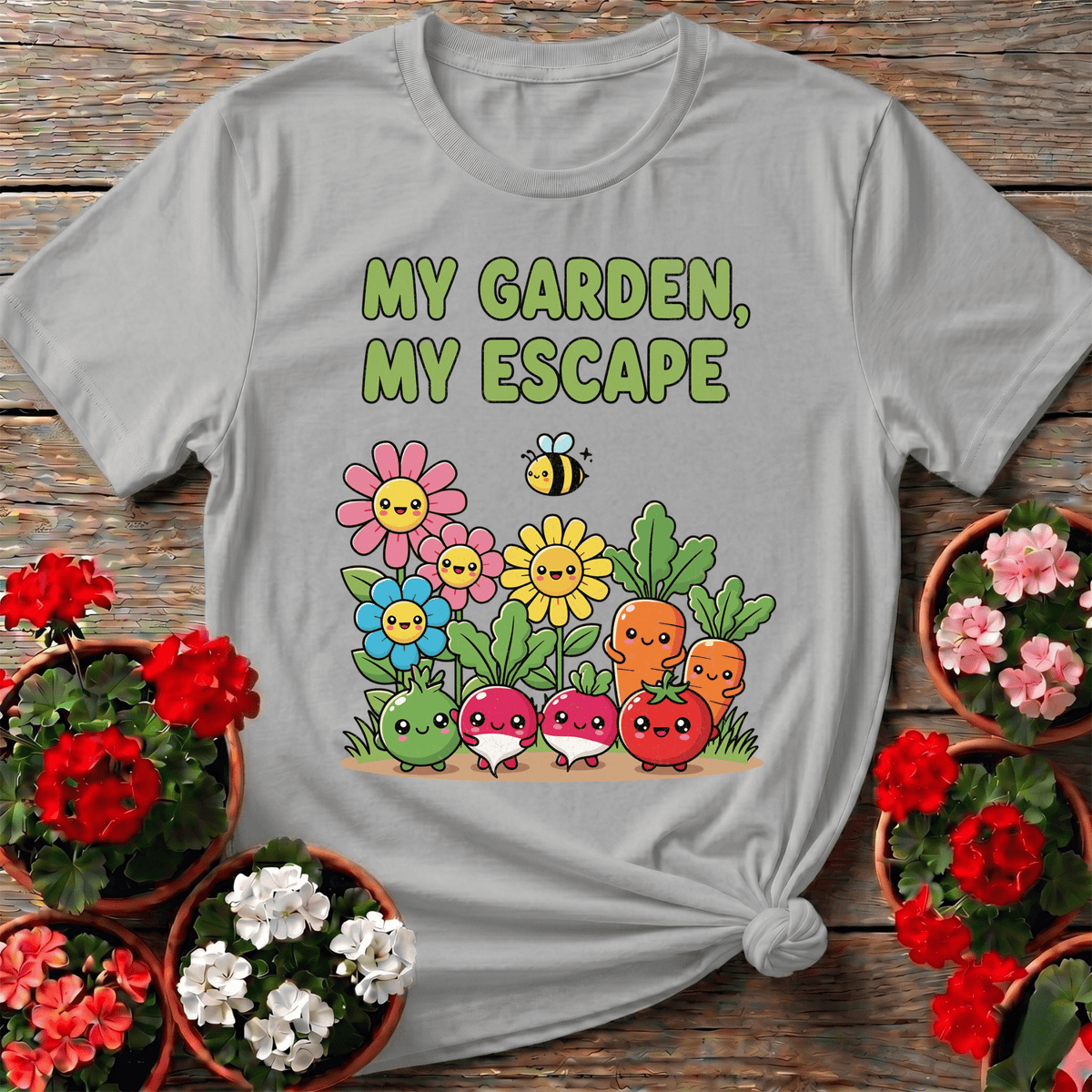 My Garden My Escape Kawaii Vegetable T-shirt - GardeningTshirts