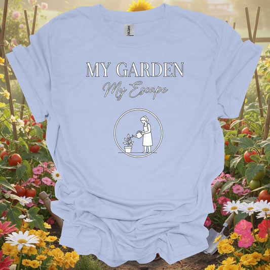"My Garden My Escape" Minimalist Line Art T-Shirt - GardeningTshirts