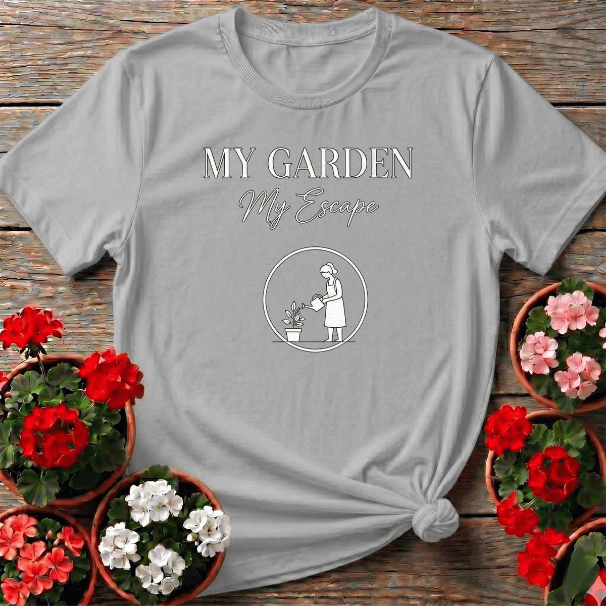 My Garden My Escape Minimalist Line Art Tee - GardeningTshirts