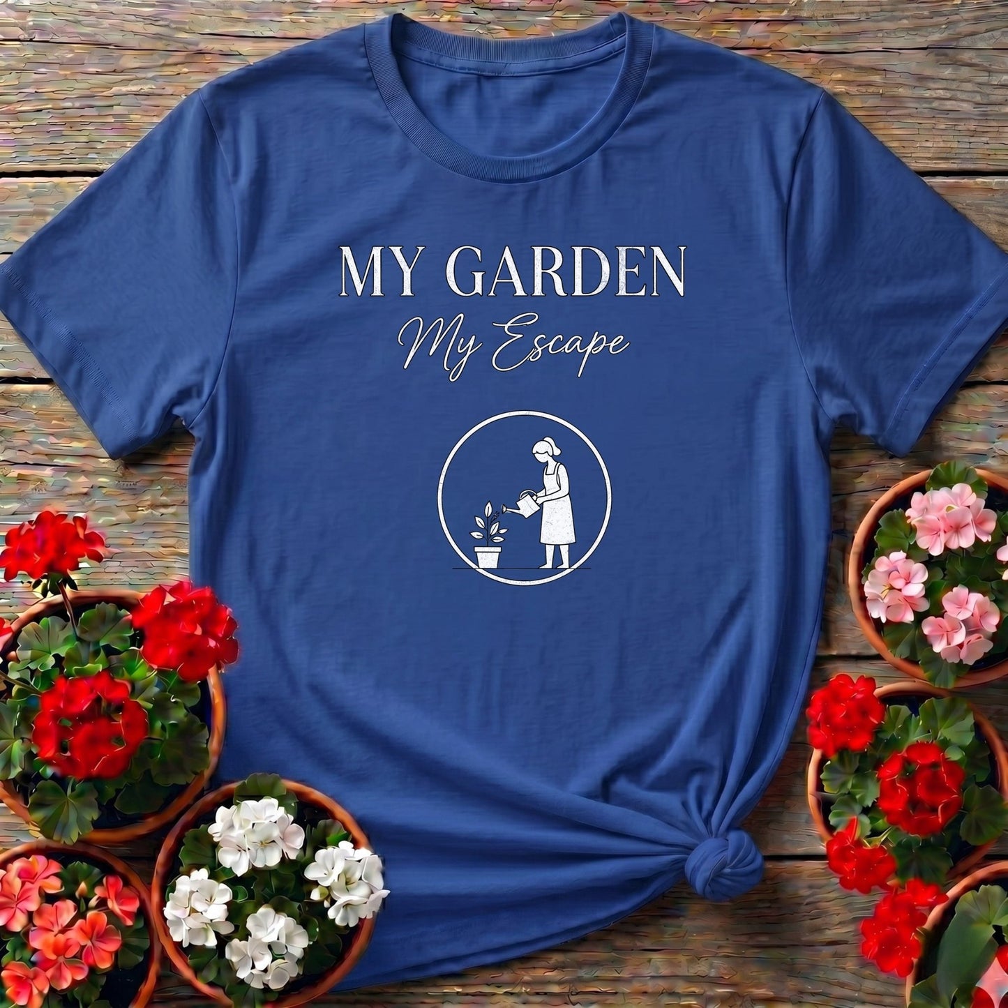 My Garden My Escape Minimalist Line Art Tee - GardeningTshirts