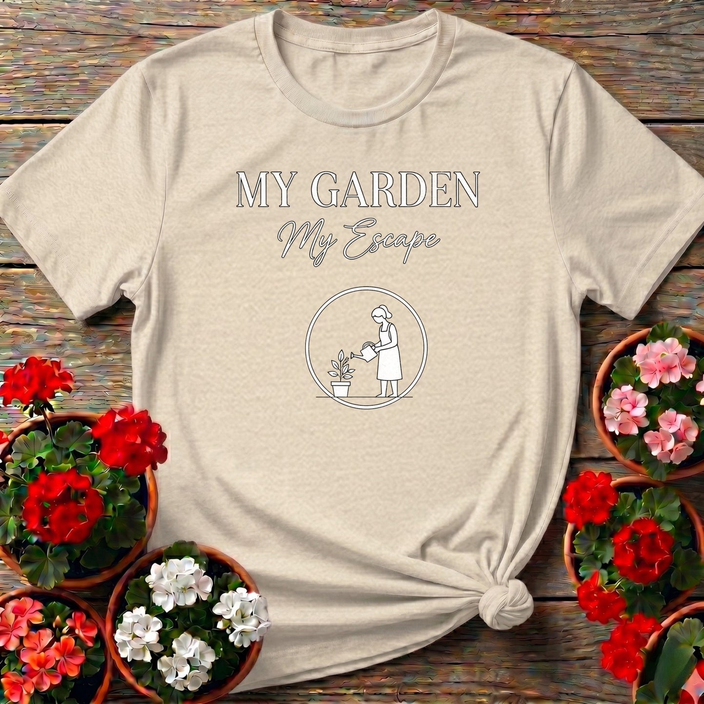 My Garden My Escape Minimalist Line Art Tee - GardeningTshirts