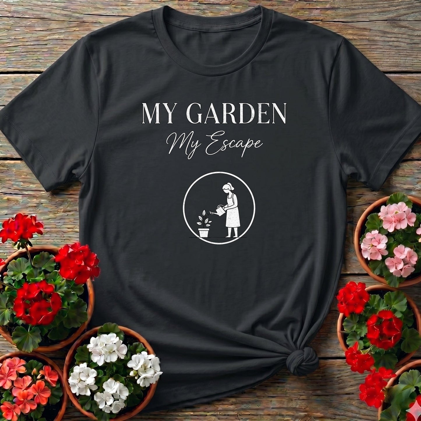 My Garden My Escape Minimalist Line Art Tee - GardeningTshirts