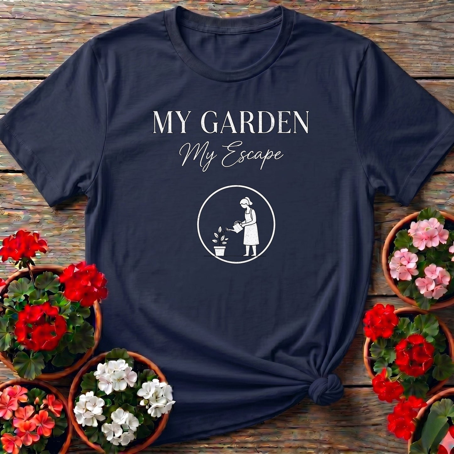 My Garden My Escape Minimalist Line Art Tee - GardeningTshirts