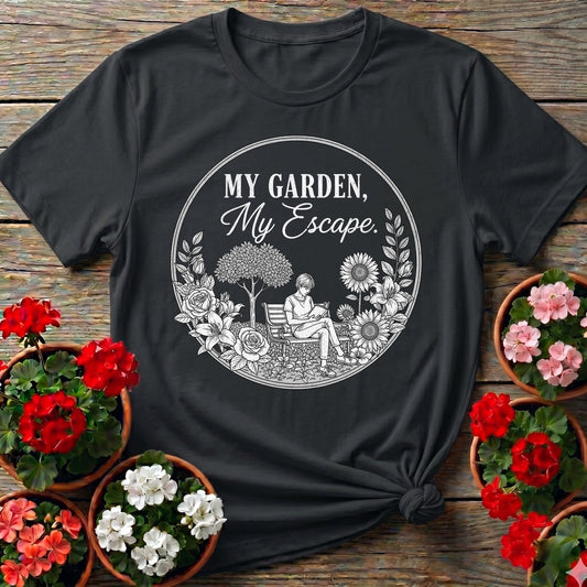 My Garden My Escape Peaceful Line Art Tee - GardeningTshirts