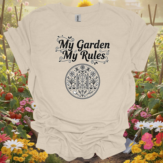 "My Garden My Rules" Gardener Vintage Distressed Botanical Statement T-Shirt - GardeningTshirts