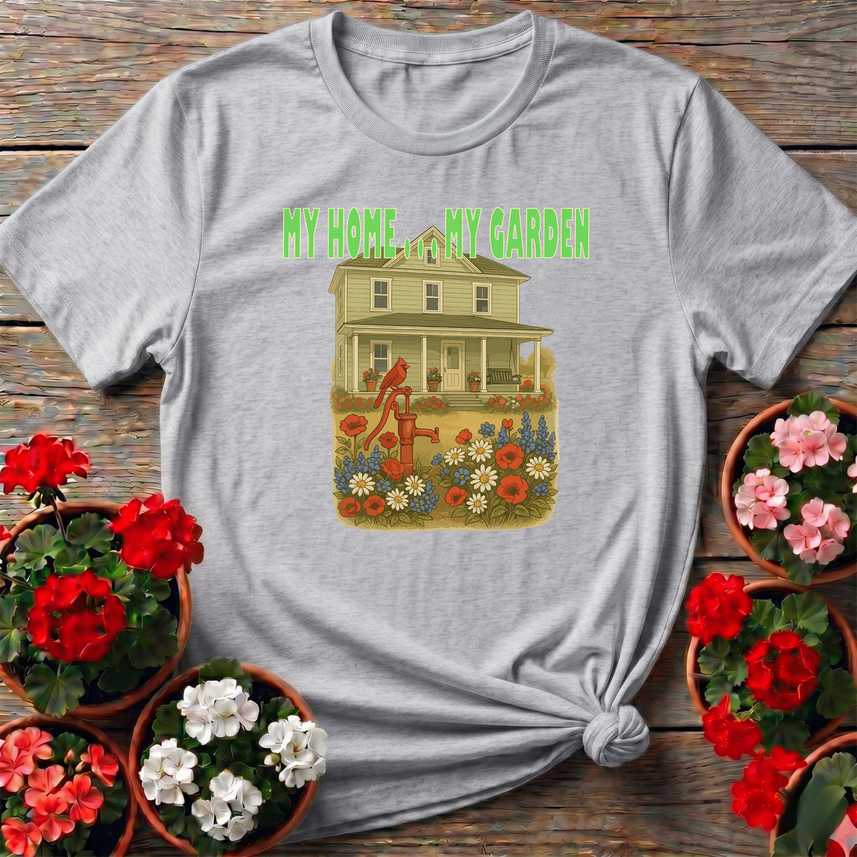 My Home My Garden Vintage Farmhouse T-shirt - GardeningTshirts