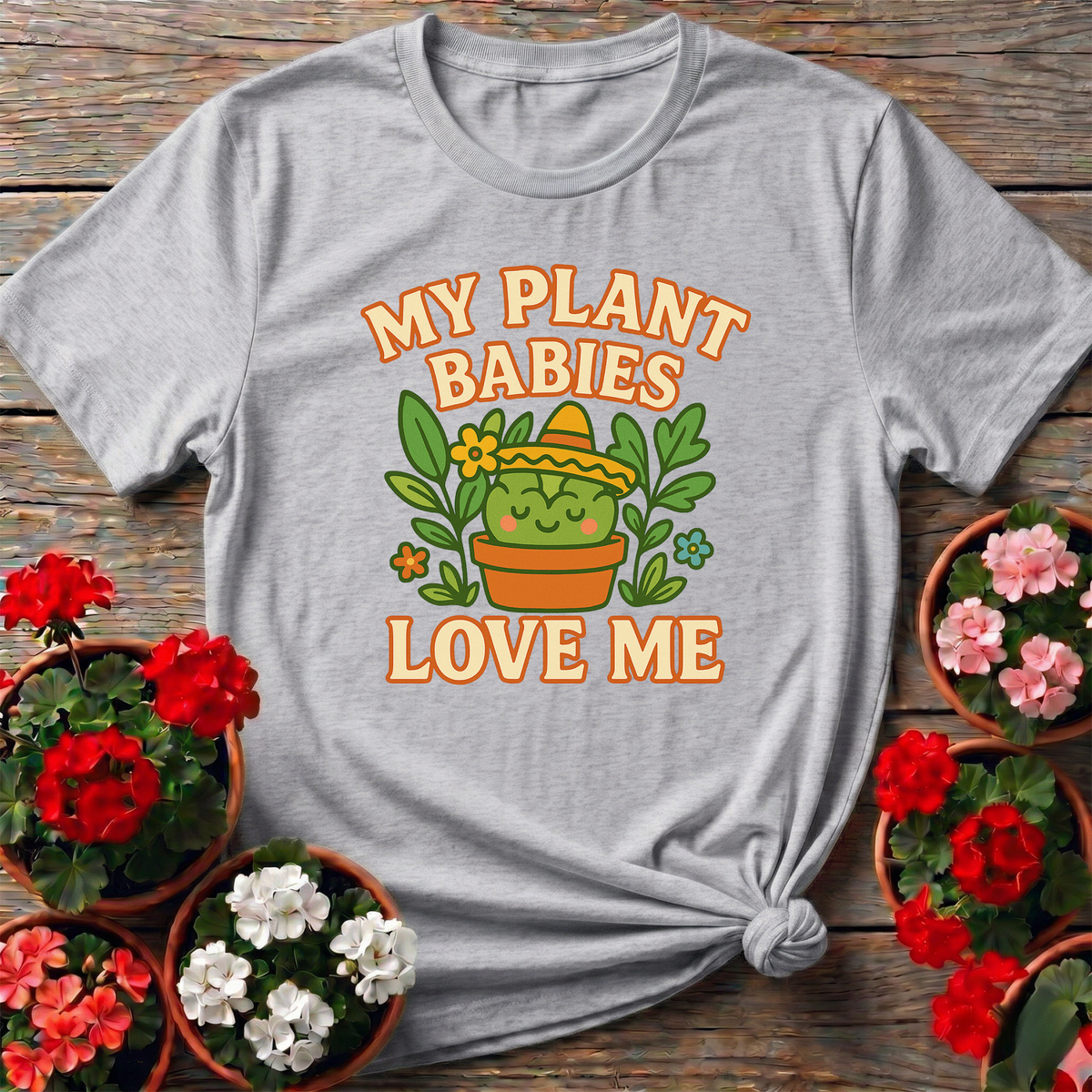 My Plant Babies Love Me Funny Kawaii Succulent Tee - GardeningTshirts